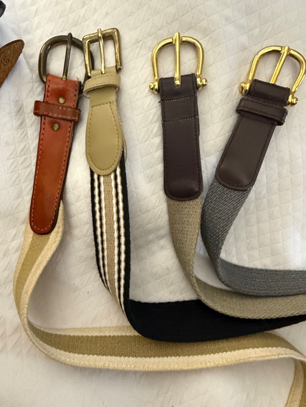 Lot of 4 Vintage Surcingle Belts - Leather & Canvas - Preppy Equestrian